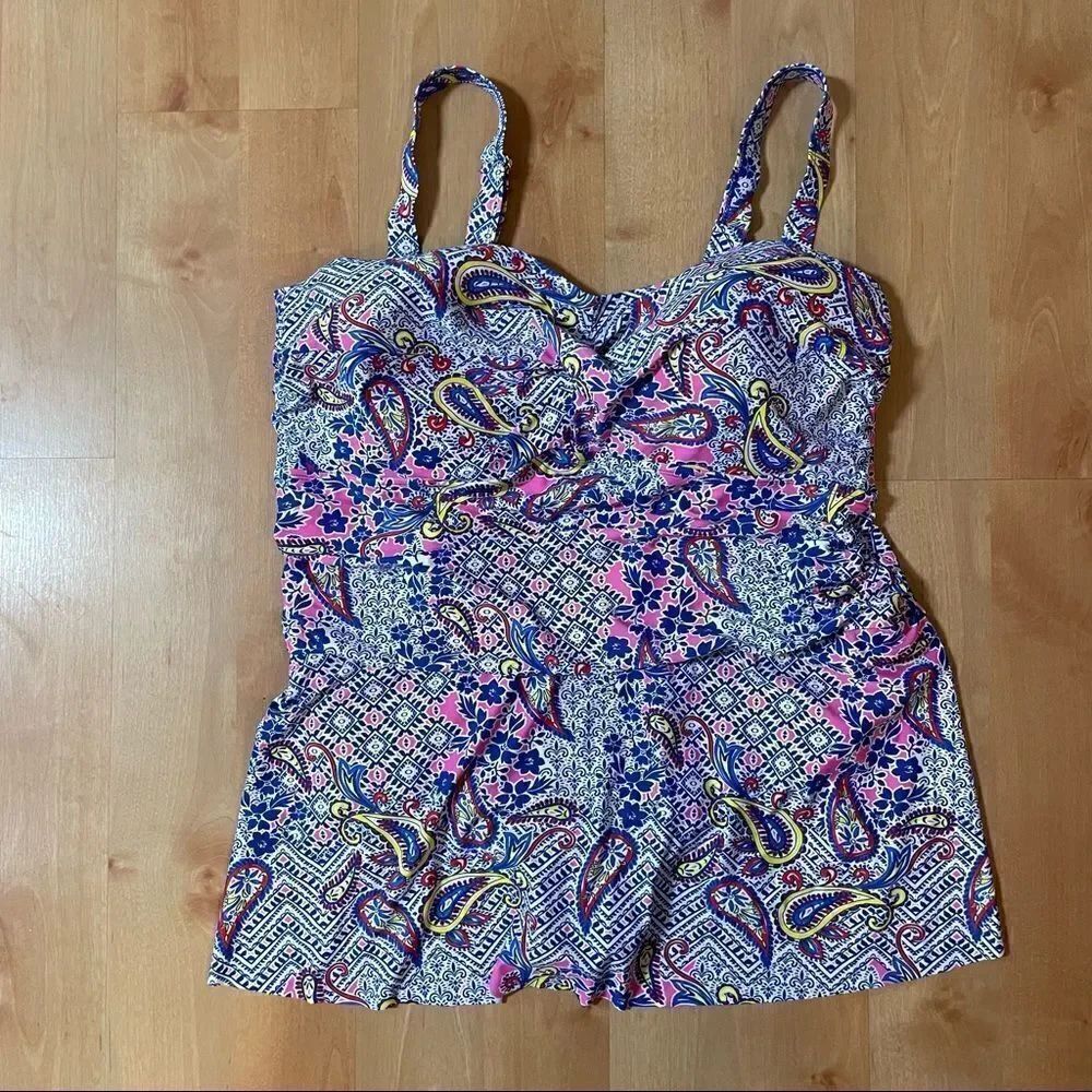 Swimsuits for All Paisley Swim Dress Size 22